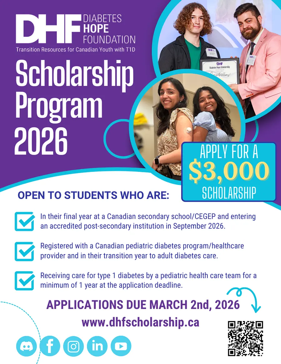 Diabetes Hope Scholarship, Diabetes Scholarship, Diabetes Scholarships, Diabetes Scholarships Canada