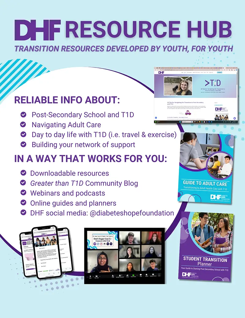 Transition Resource Hub, Resource Hub, Diabetes Resources, Type 1 Diabetes Resources, T1D Resources