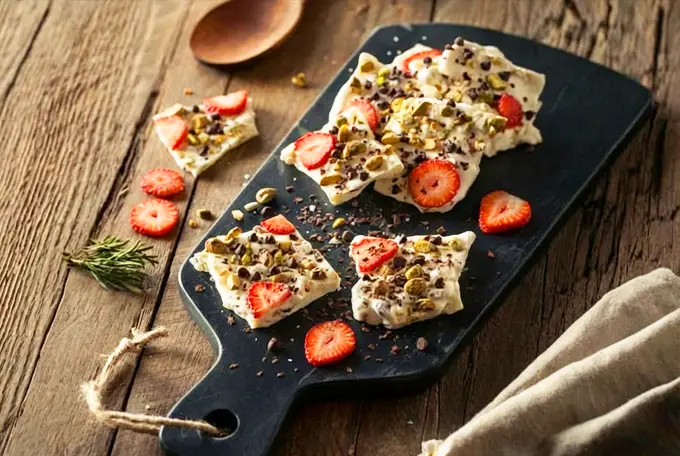 Strawberry Greek Yogurt Bark
