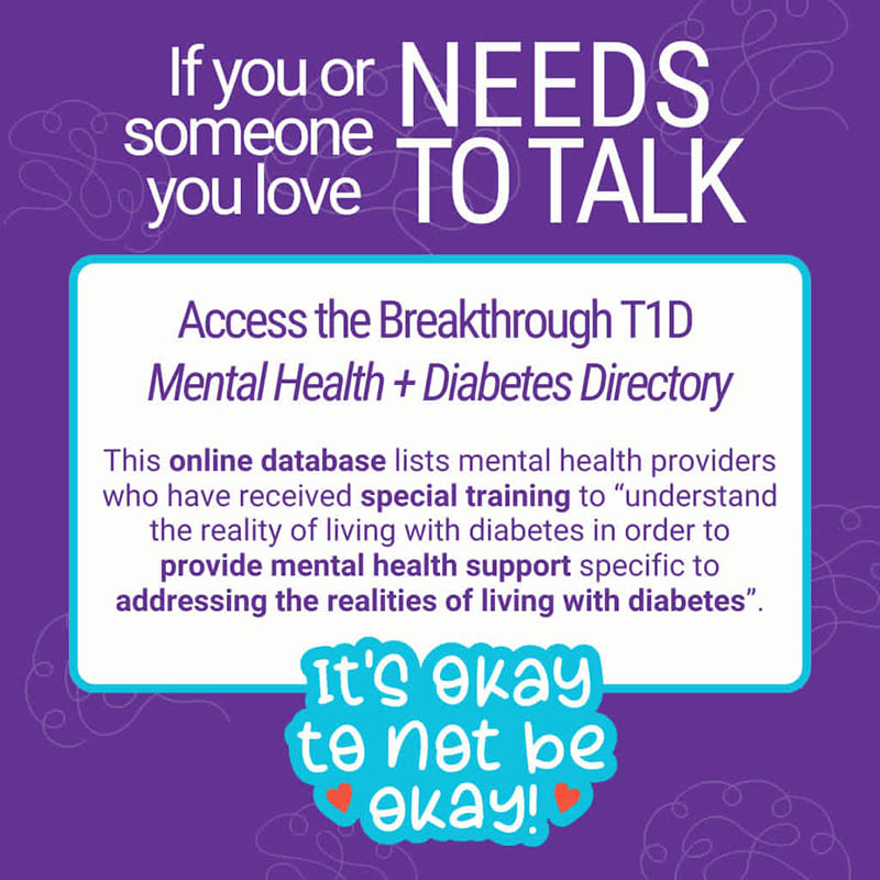 Diabetes & mental Health, diabetes and mental health, type 1 diabetes and mental health